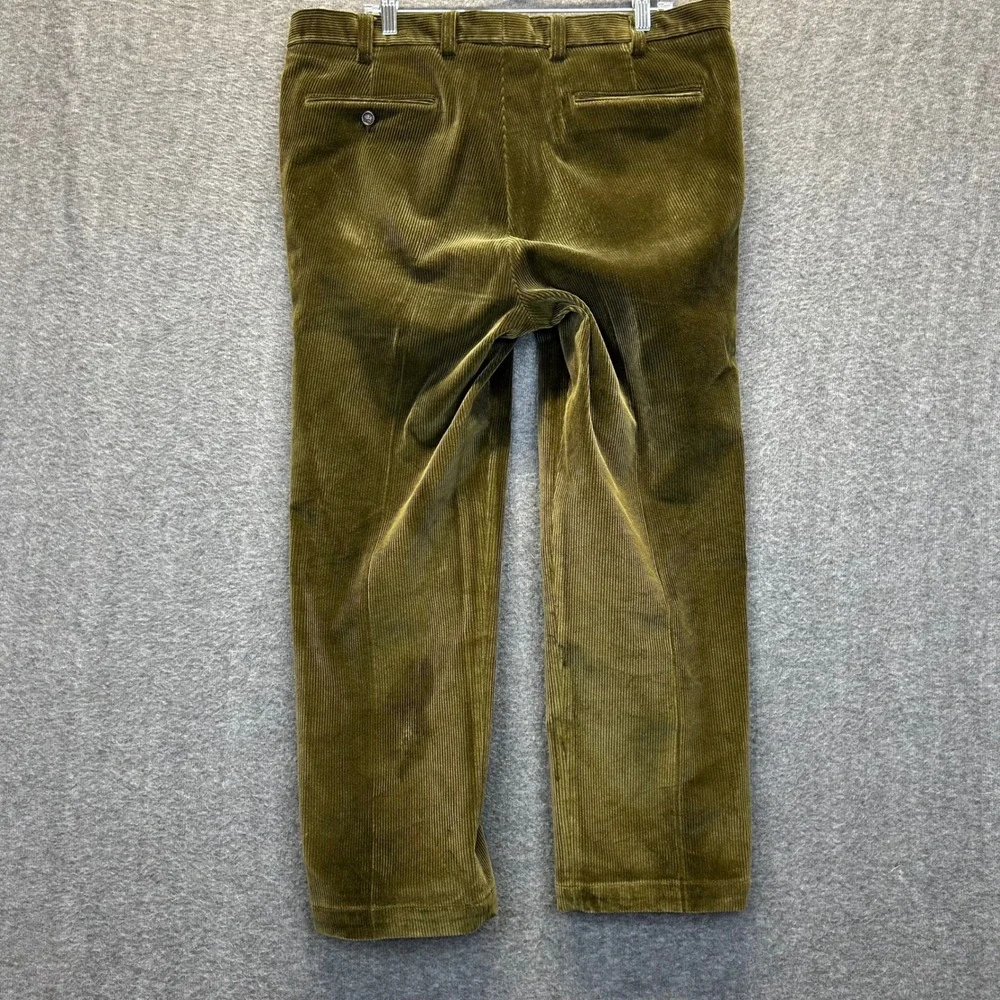Orvis Mens 38 Olive Green Brisbane Moss Corduroy Pants Straight Leg Portugal